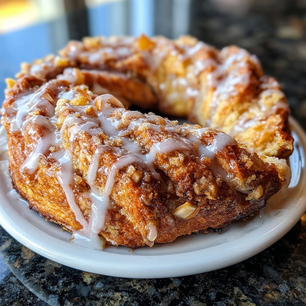 Cozy Apple Kringle with Vanilla Glaze