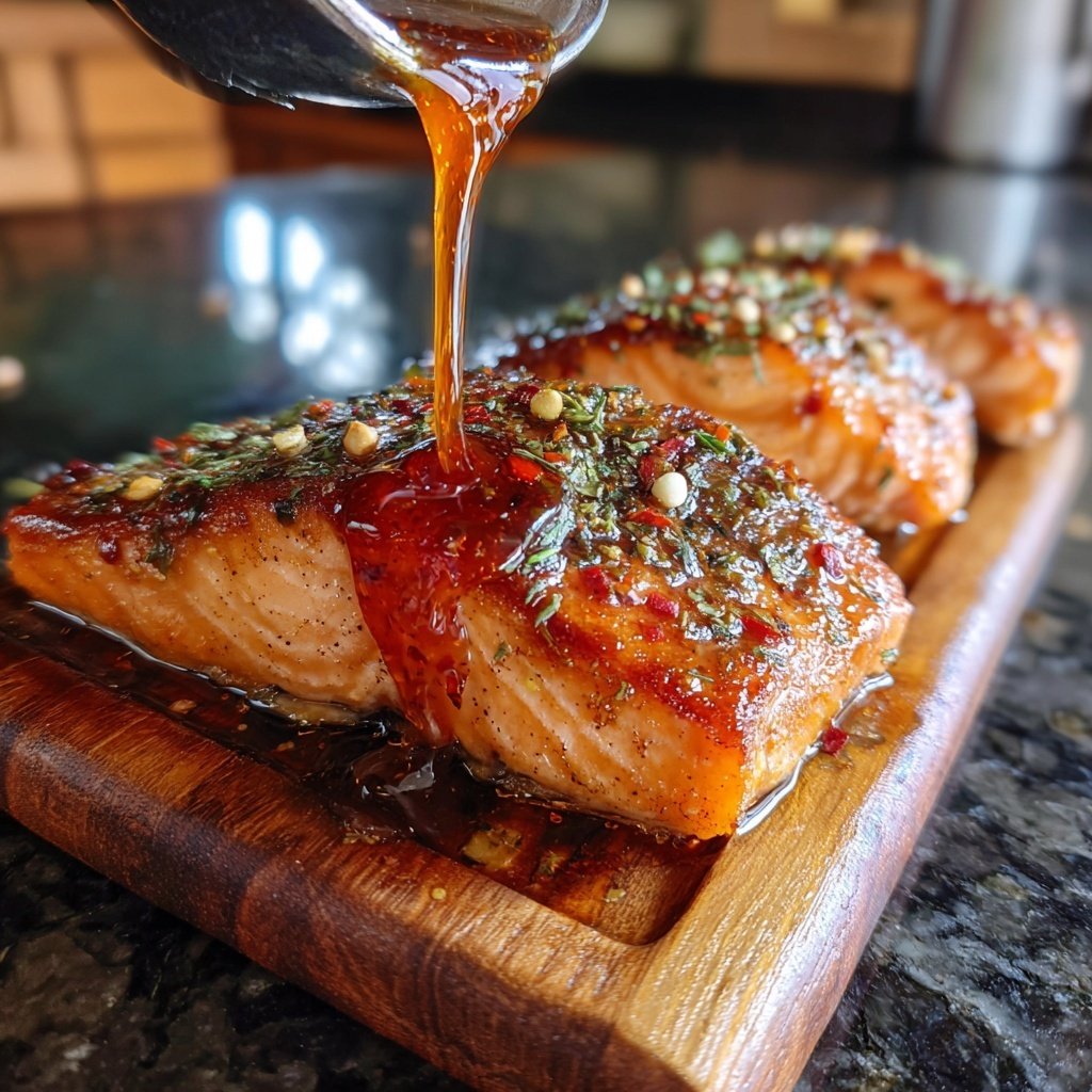 Salmon with Honey Rose Pepper Sauce