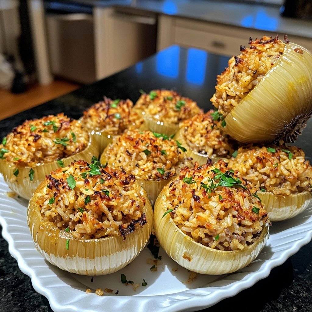 Greek Stuffed Onions