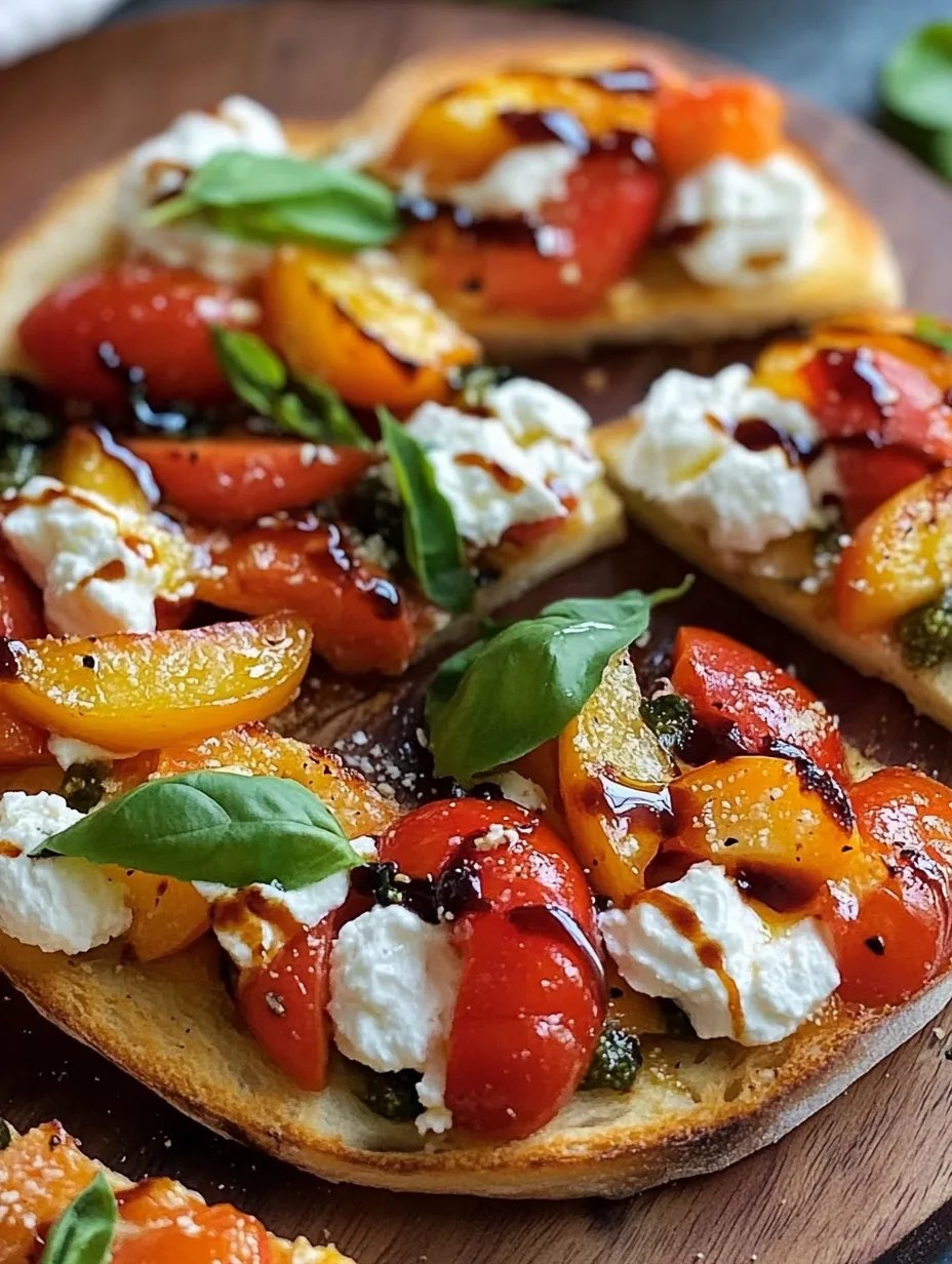 Peach Bruschetta With Whipped Ricotta