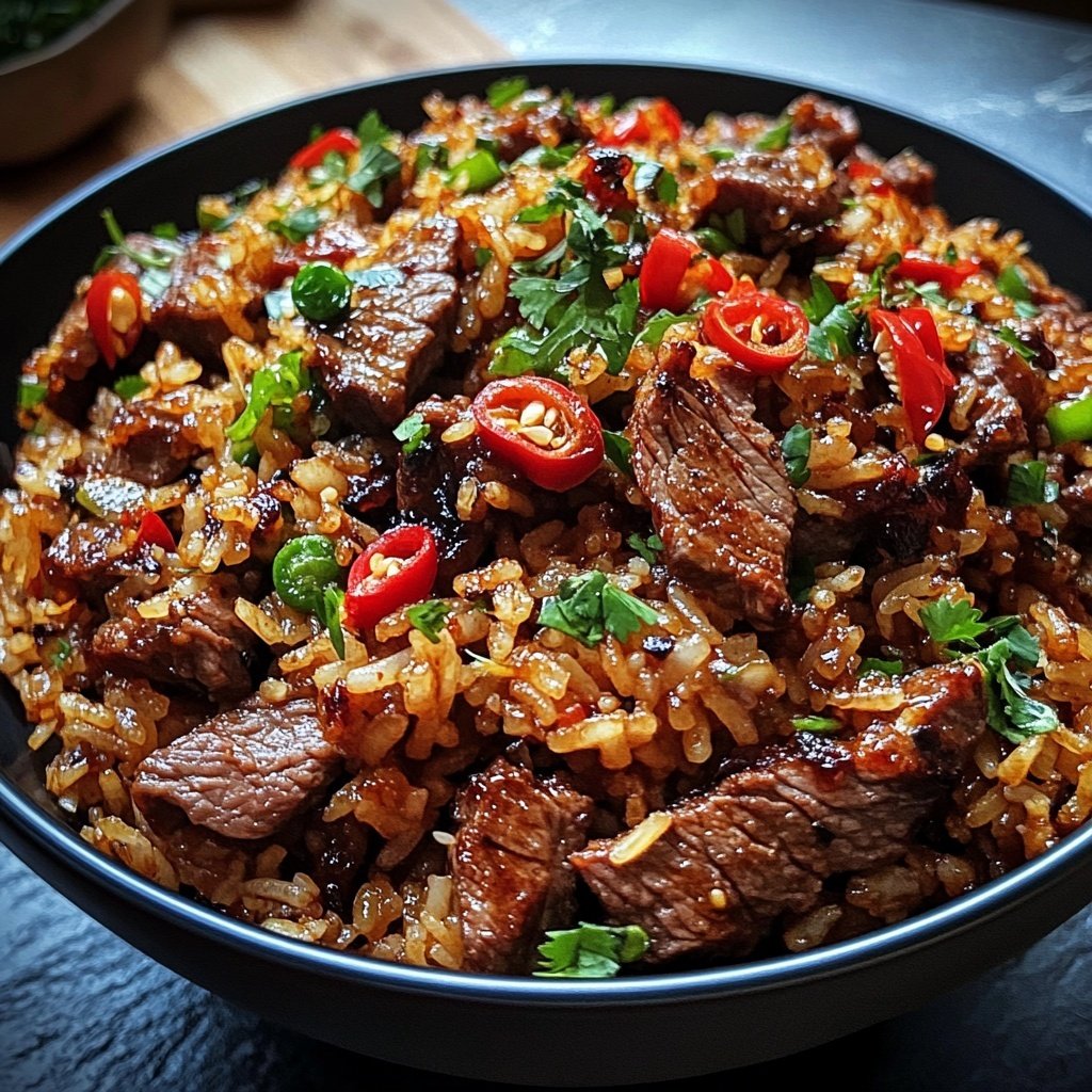 Crispy Chilli Beef Rice