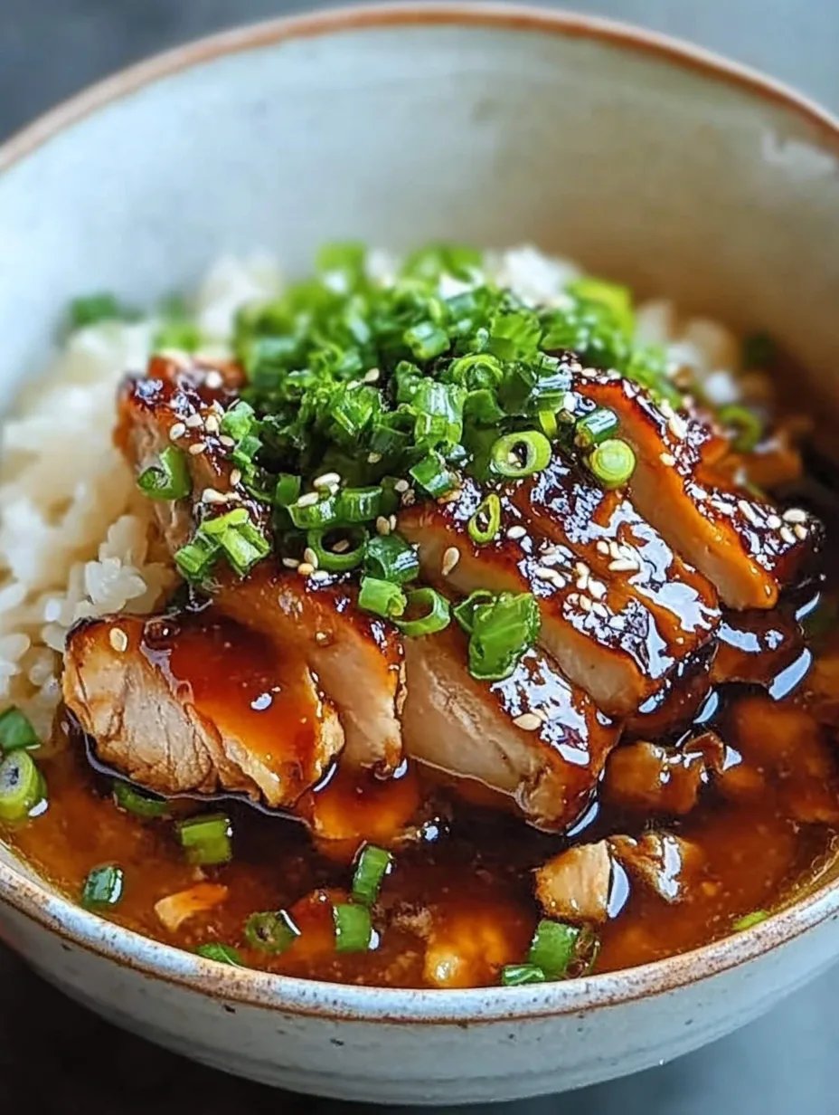 Caramelised Soy Chicken in Garlic Ginger Broth with Rice