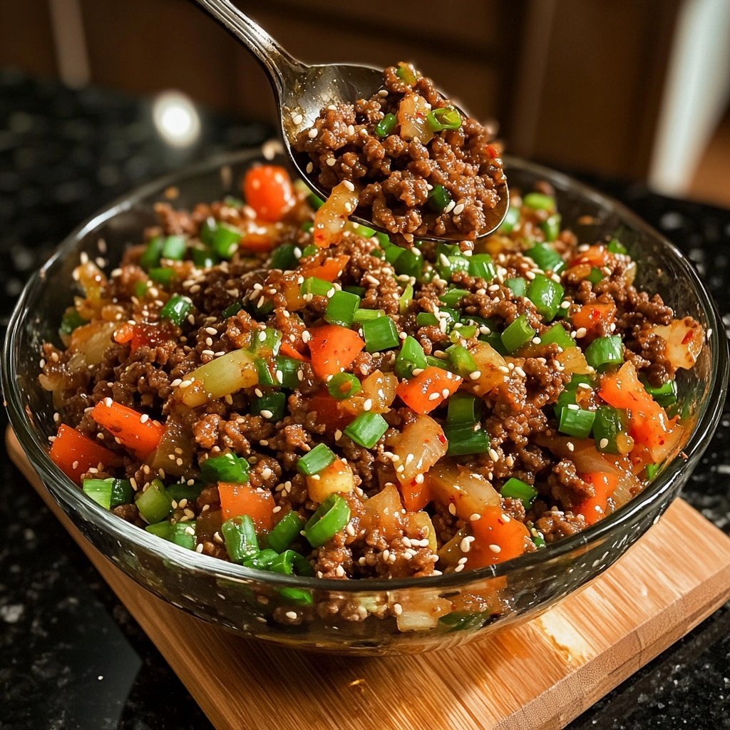 Quick Easy Korean Ground Beef Bowl