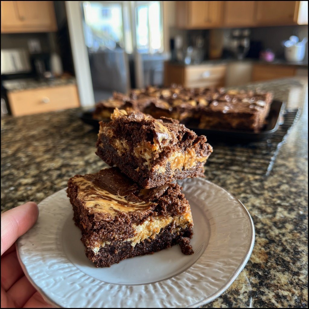 Cottage Cheese Brownies with Peanut Butter