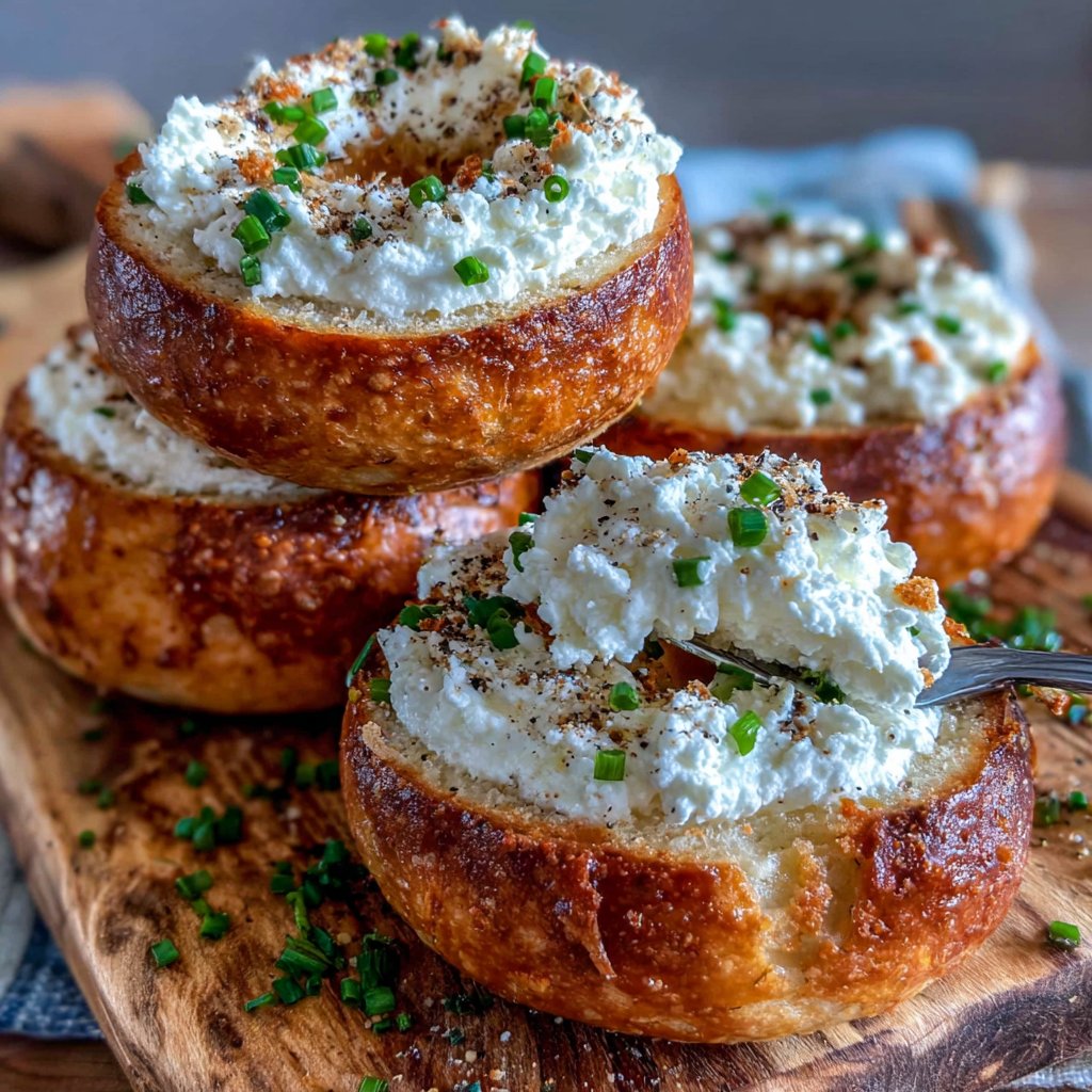 Protein Bagels With Cottage Cheese