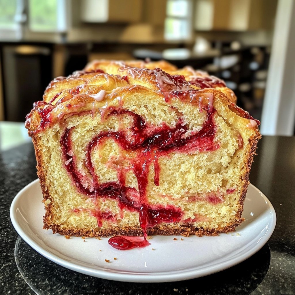 Raspberry Swirl Brioche Loaf Recipe for Breakfast or Dessert
