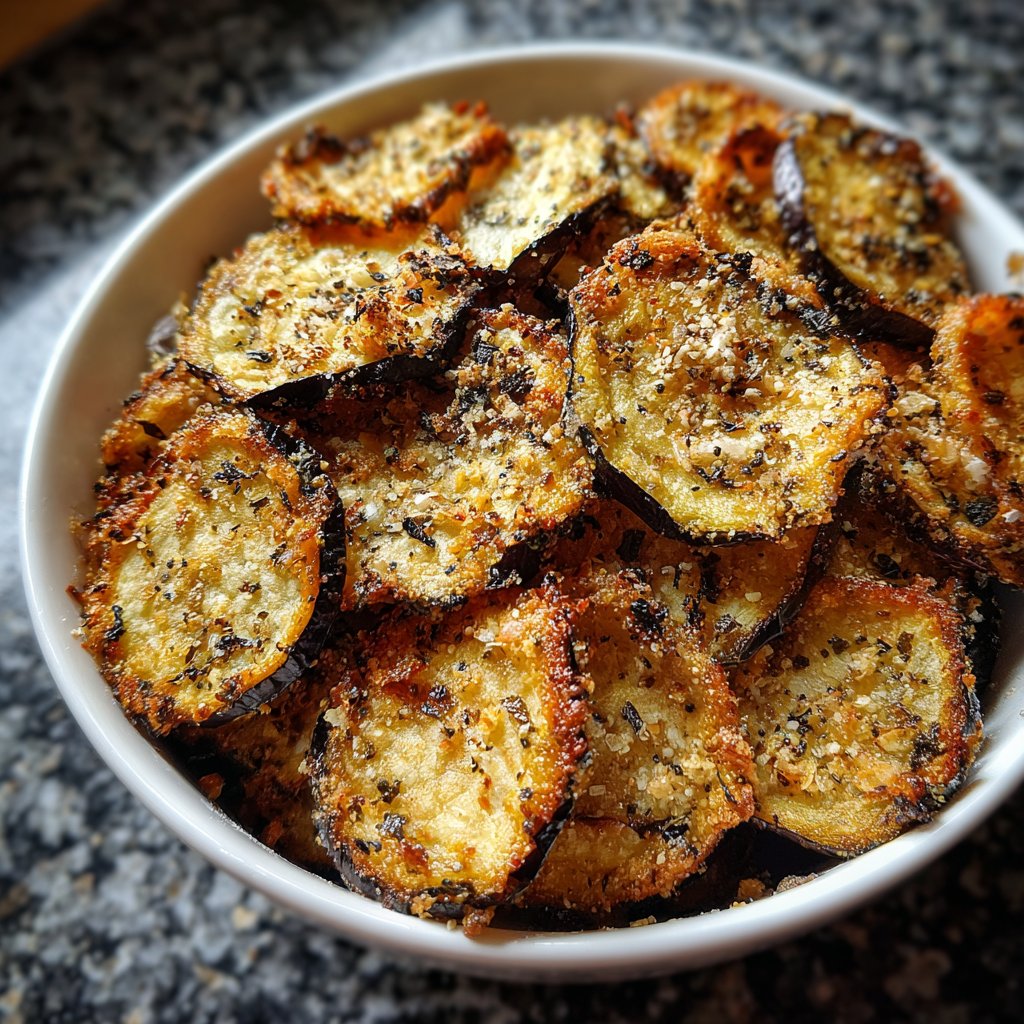 Crispy Eggplant Garlic Chips