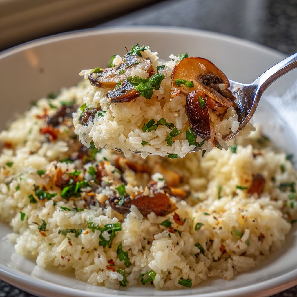 Garlic Butter Mushroom Rice