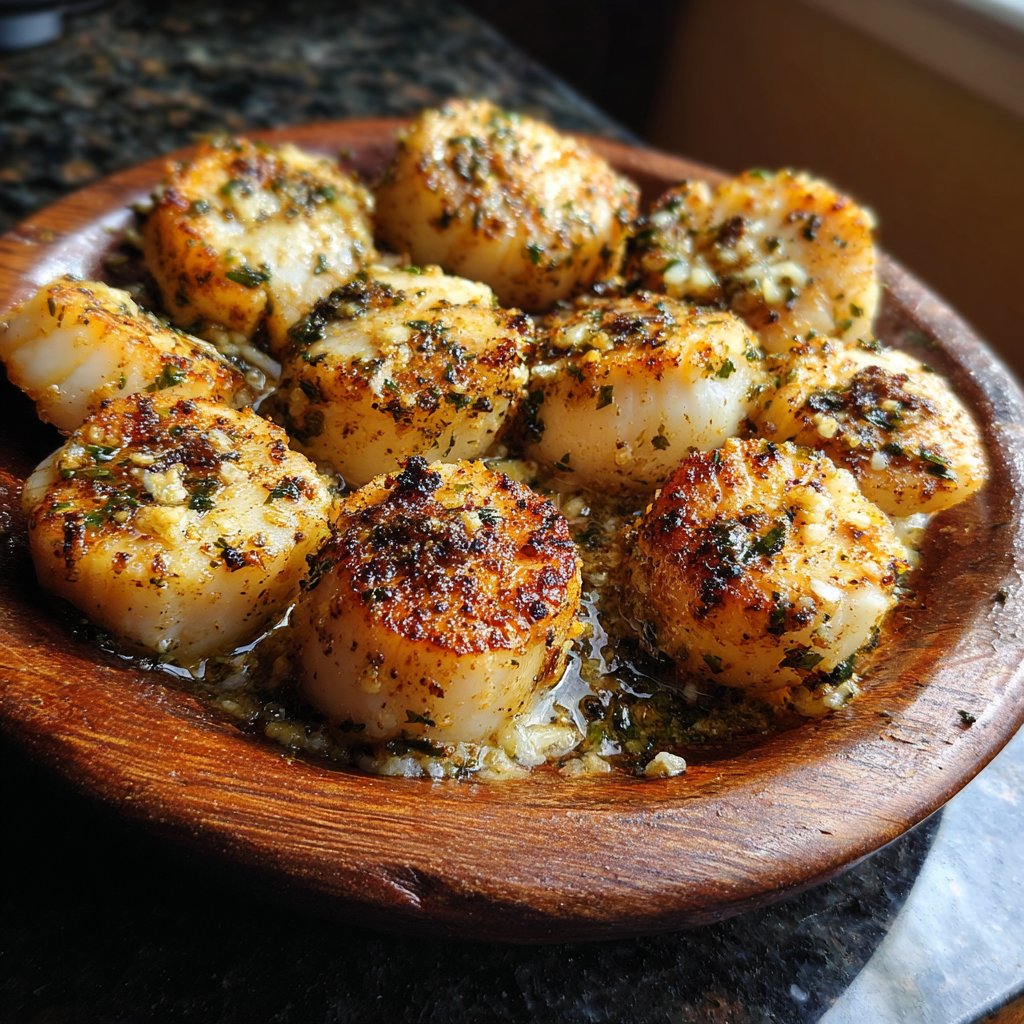 Garlic Butter Pan Seared Scallops