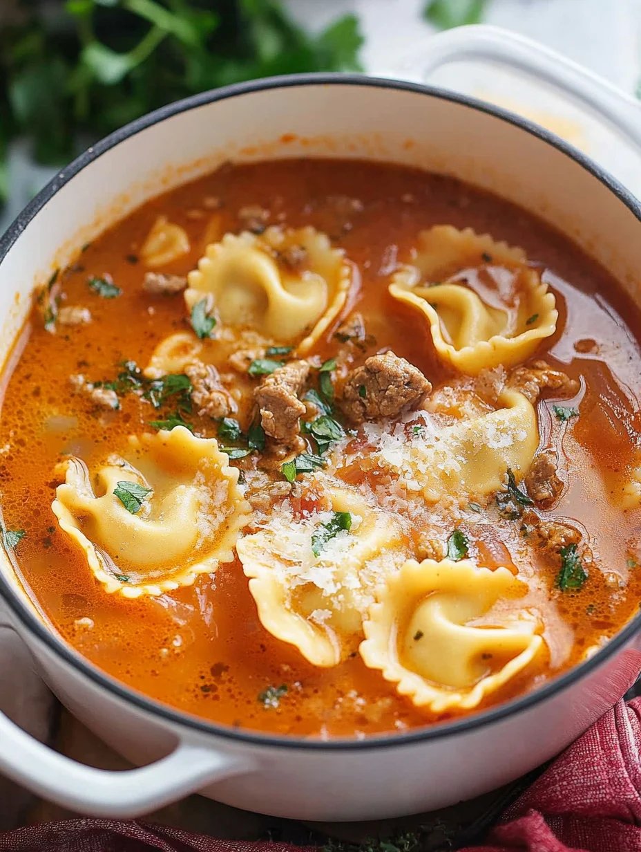 Easy One Pot Ravioli Soup