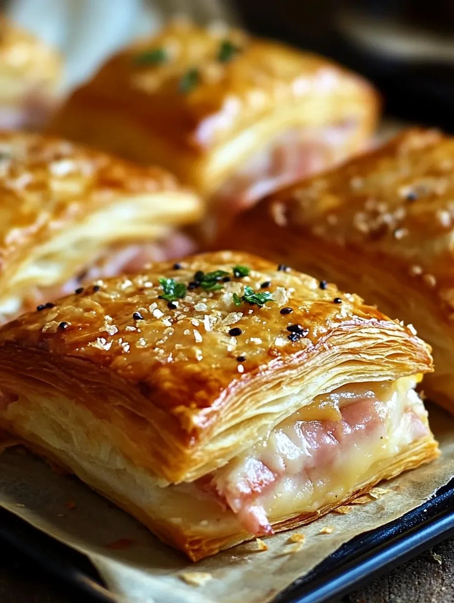 Ham and Cheese Puff Pastry Pockets